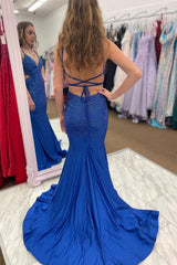 Beading V Neck Mermaid Corset Prom Dress outfits, Beading V Neck Mermaid Prom Dress