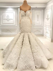 Beautiful Ivory Mermaid Sweetheart Lace Bridal Gowns for Wedding Outfits, Wedding Dress With Color