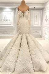 Beautiful Ivory Mermaid Sweetheart Lace Bridal Gowns for Wedding Outfits, Wedding Dresses With Sleeves Lace