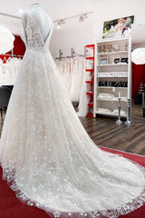 Beautiful Long A-Line Lace Appliques Tulle Open Back Corset Wedding Dresses outfit, Wedding Dressed Under 1004