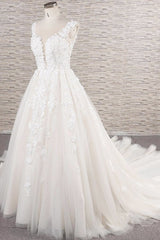 Beautiful Long A-line Tulle Lace Appliques Backless Corset Wedding Dress outfit, Wedding Dress Outlet Near Me