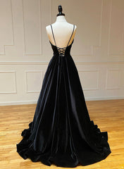 Black A-Line Velvet Long Corset Prom Dresses, Black Evening Dresses outfit, Bridesmaid Dresses Styles