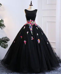 Black Tulle Long Corset Prom Gown Black Evening Dress outfit, Homecoming Dress Modest