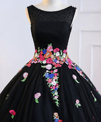 Black Tulle Long Corset Prom Gown Black Evening Dress outfit, Homecoming Dresses Chiffon