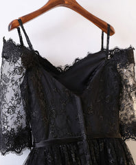Black High Low Lace Corset Prom Dress, Black Corset Homecoming Dress outfit, Shirt Dress