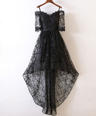Black High Low Lace Corset Prom Dress, Black Corset Homecoming Dress outfit, Mafia Dress