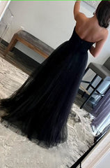 Black Sweetheart Tulle A-Line Corset Prom Dress outfits, Black Sweetheart Tulle A-Line Prom Dress
