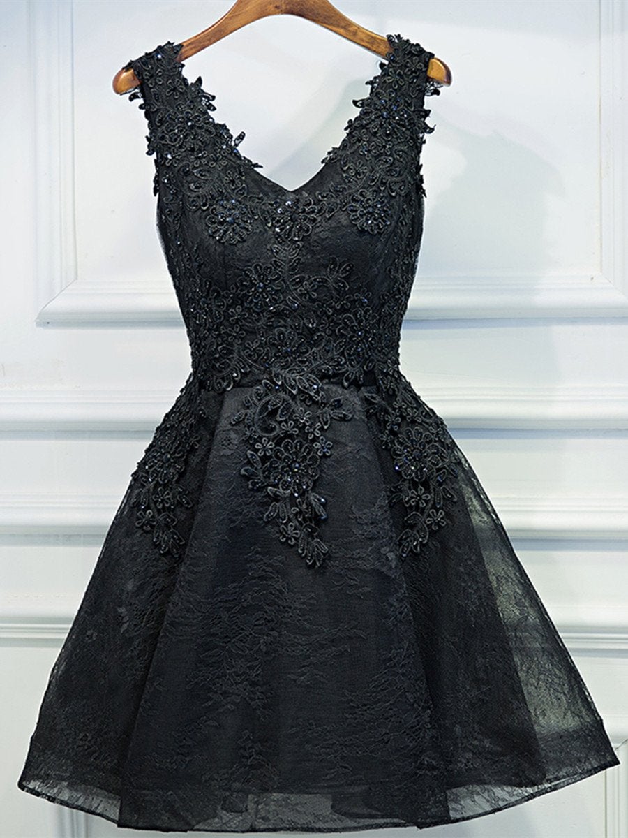 Black Lace Graduation Dresses, A Line Black Corset Homecoming Dresses, Semi Corset Formal Dress outfit, Wedding Color Schemes