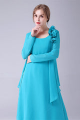 Blue Chiffon Mother Of The Bride Dresses With Jacket outfit, Party Dress Afternoon Tea