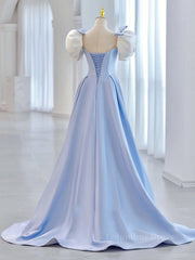 Blue Satin Long Corset Prom Dresses, Blue Corset Formal Graduation Dresses outfit, Prom Dresses 2027 Black