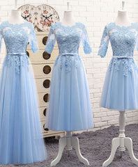 Blue Tulle Lace Long Corset Prom Dress Blue Tulle Corset Bridesmaid Dress outfit, Prom Dressed 2029