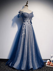 Blue Tulle Lace Long Corset Prom Dress, Blue Tulle Lace Corset Bridesmaid Dress outfit, 101 Prom Dress
