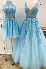Blue Tulle Lace Corset Prom Dresses, Blue Tulle Lace Corset Formal Evening Dresses outfit, Country Wedding