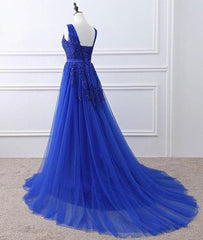 Blue Tulle Long Corset Prom Dress , Blue Corset Formal Gown outfit, Party Fitness