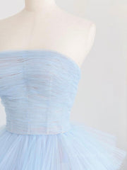Blue tulle long Corset Prom dress, blue tulle evening dress outfit, Prom Dresse 2021
