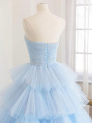 Blue tulle long Corset Prom dress, blue tulle evening dress outfit, Prom Dressed 2021