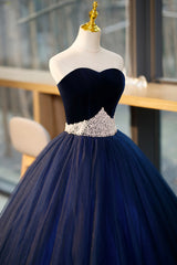 Blue Velvet Tulle Long Corset Prom Dresses, Blue Evening Party Dresses outfit, Bridesmaids Dresses Summer Wedding