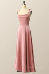 Blush Pink A-line Full Length Long Corset Prom Dress outfits, Bridesmaid Dresses Elegant