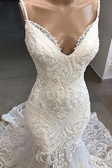 Amazing Appliques Tulle Mermaid Corset Wedding Dress outfit, Wedding Dress Trains