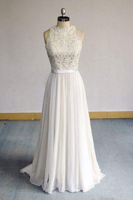 Eye-catching Lace Chiffon A-line Corset Wedding Dress outfit, Wedding Dress Sexy