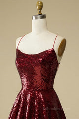 Burgundy A-line Lace-Up Back Sequins Mini Corset Homecoming Dress outfit, Party Dresses Purple
