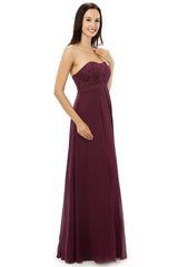 Burgundy Chiffon Lace Sweetheart High Waist Corset Bridesmaid Dresses outfit, Party Dress Codes