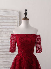 Burgundy Lace Short Corset Prom Dress, Burgundy Corset Homecoming Dress outfit, Graduation Outfit Ideas