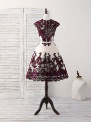 Burgundy Lace Tulle Short Corset Prom Dress Burgundy Corset Bridesmaid Dress outfit, Bridesmaid Dresses Blush