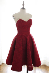 Burgundy sweetheart lace short Corset Prom dress burgundy Corset Homecoming dress outfit, Homecomeing Dresses Vintage