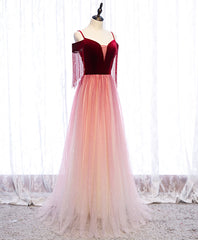 Burgundy Tulle Long Corset Prom Dress Burgundy Tulle Corset Formal Dress outfit, Prom Dresses Different