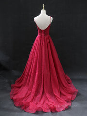 Burgundy v neck tulle long Corset Prom dress, burgundy tulle Corset Formal dress outfit, Prom Dresses Laced