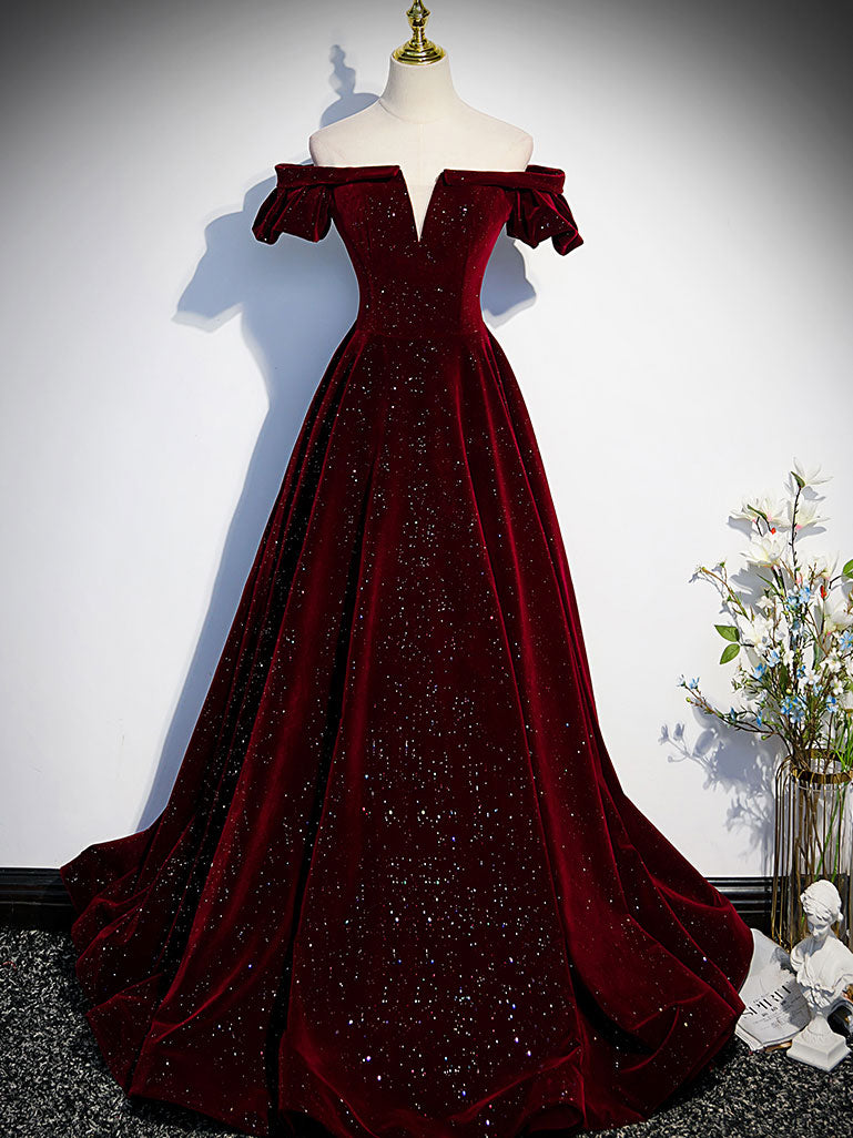 Burgundy Velvet Long Corset Prom Dress, Burgundy Long Corset Formal Dress outfit, Formal Dresses Vintage