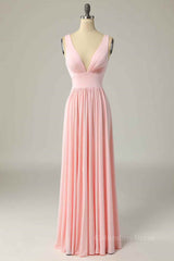 Candy Pink A-line Illusion Lace Cap Sleeves Chiffon Long Corset Prom Dress outfits, Party Dress Codes