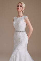 Cap Sleeve Sparkle Beaded Lace Appliques Gown Bow Sash Train Corset Wedding dresses outfit, Wedding Dress Shaper