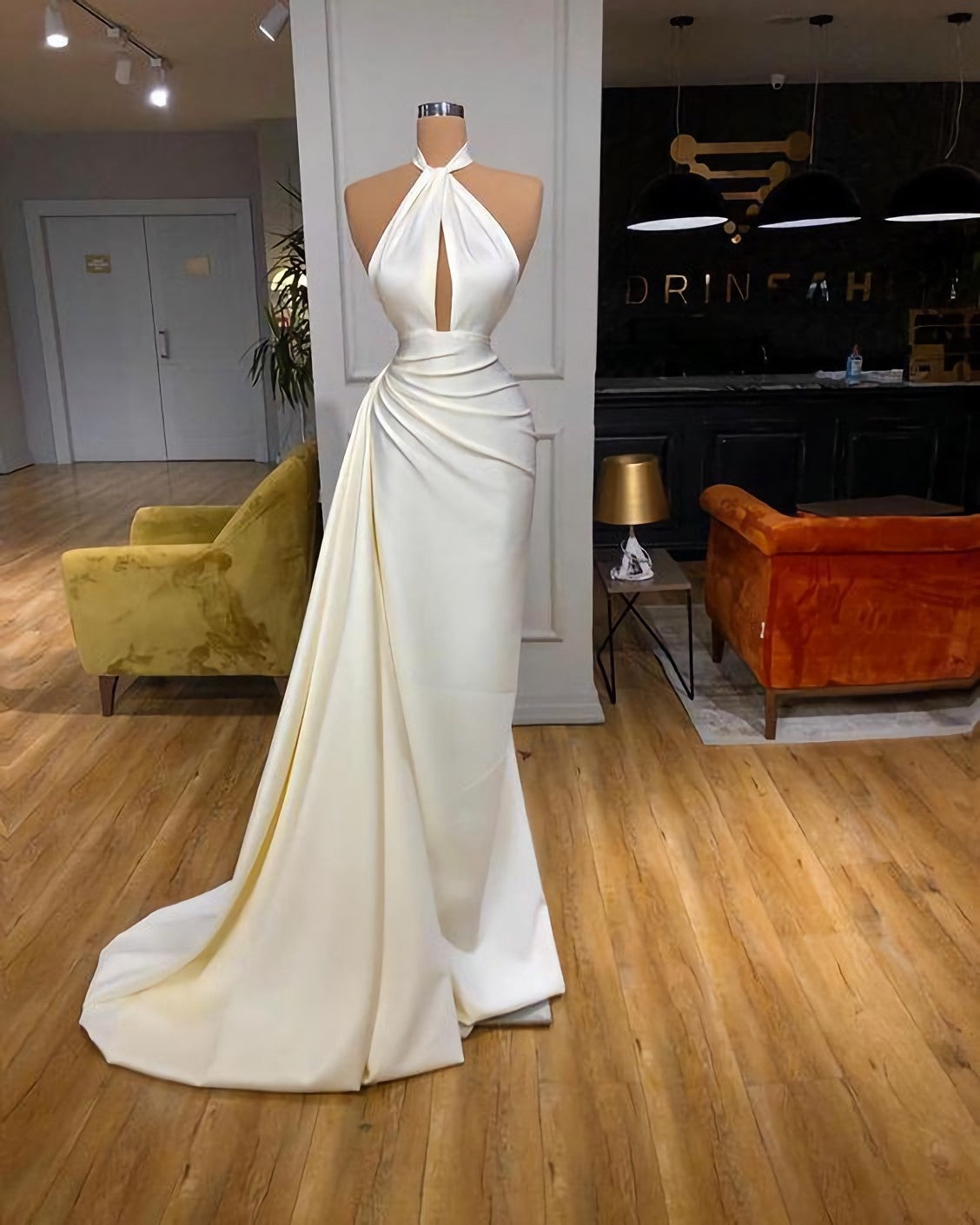 White Long Corset Prom Dress, Sleeveless Evening Dress outfit, Evening Dress Shops Near Me