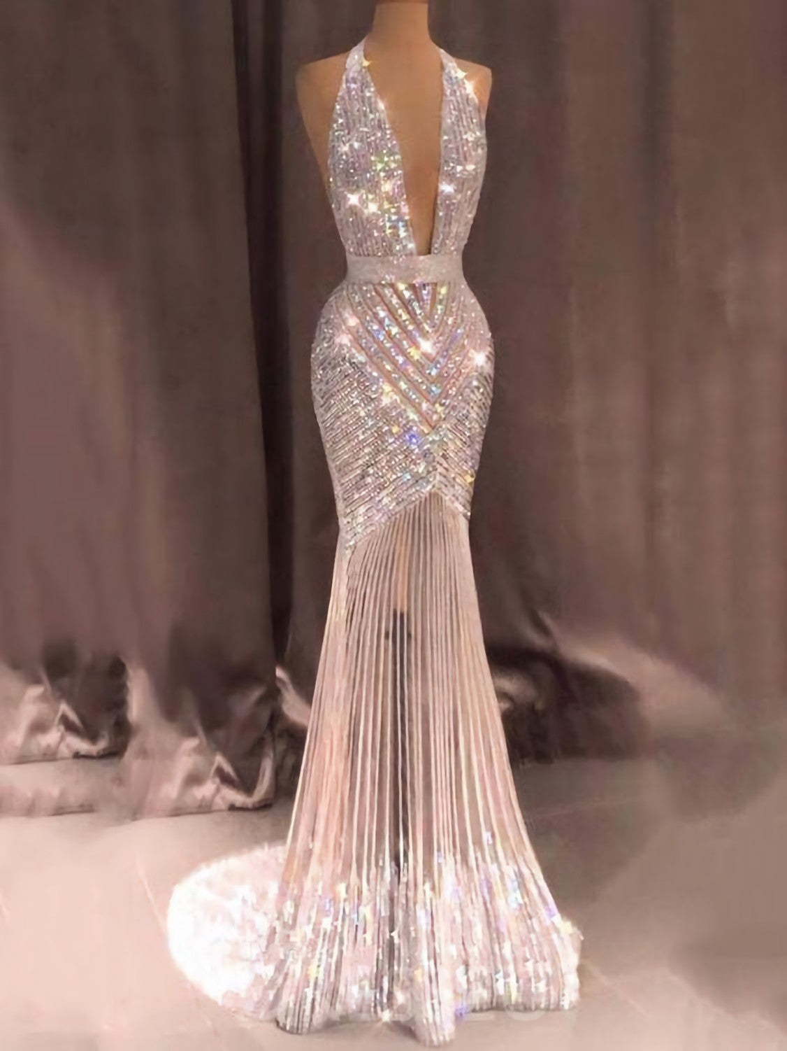 Stunning Tulle Halter Neckline Floor Length Mermaid Evening Corset Prom Dresses outfit, Homecoming Dress Classy Elegant
