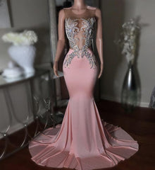 Pink Long Corset Prom Dress, Mermaid Evening Dress outfit, Evening Dresses Stores