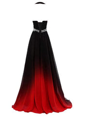 Beautiful Gradient Color Halter Beaded Party Dress, Red And Black Corset Prom Dress outfits, Homecome Dresses Short Prom