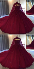 Burgundy Corset Ball Gown Corset Wedding Dresstulle Corset Prom Dresses outfit, Wedding Dresses Deals