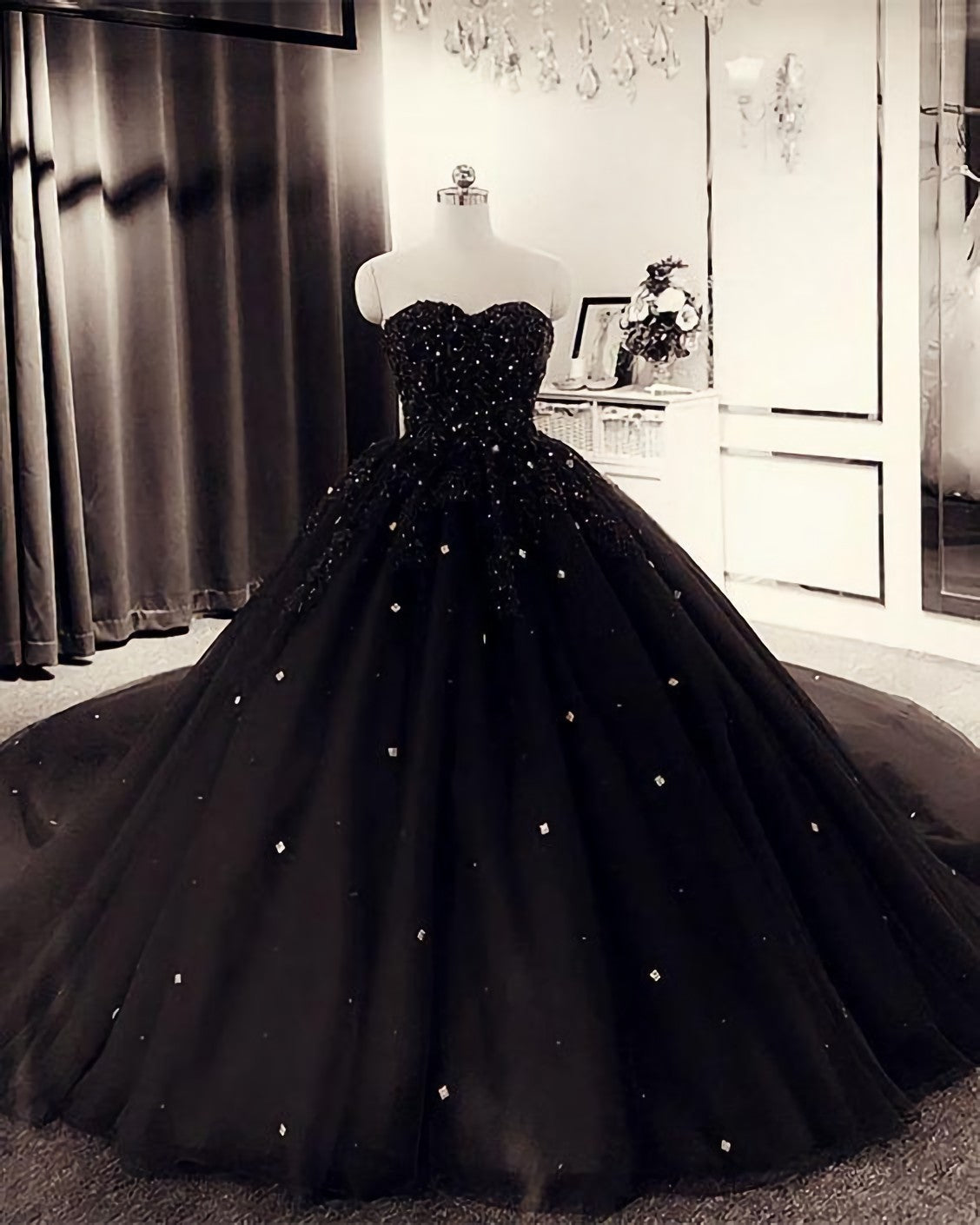 Black Quinceanera Corset Ball Gown Dresses, Corset Prom Dresses outfit, Evening Dresses For Sale