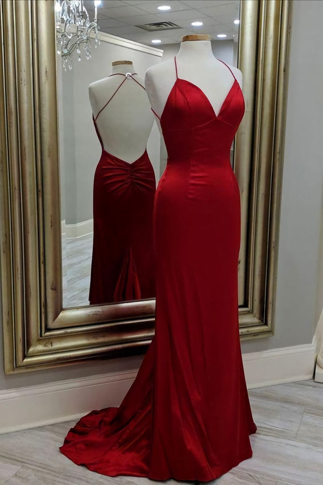 Mermaid Red Long Evening Dress, Corset Formal Dress, With Open Back Corset Prom Dress outfits, Homecoming Dresses 2022