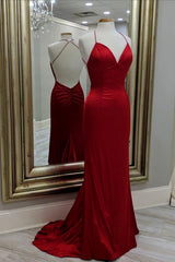 Mermaid Red Long Evening Dress, Corset Formal Dress, With Open Back Corset Prom Dress outfits, Homecoming Dresses 2022