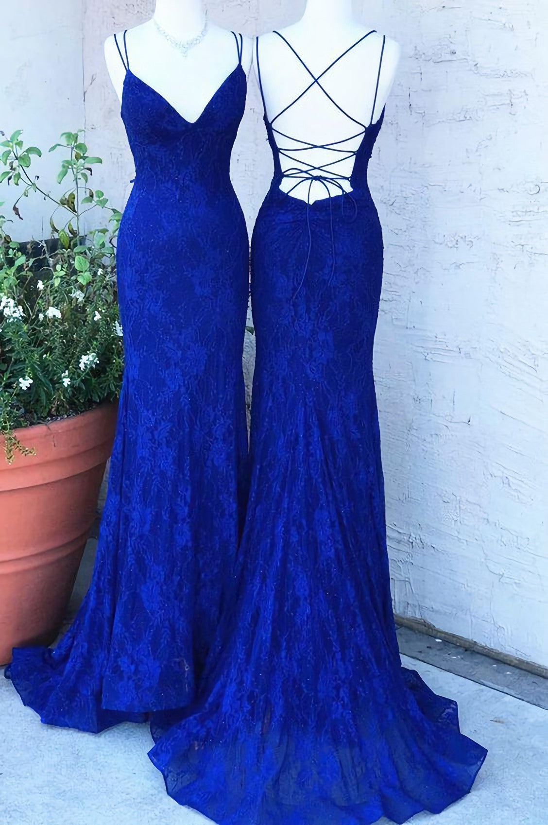 Elegant Mermaid Royal Blue Lace Long Corset Prom Dress, With Lace Up Back 2024 Long Corset Prom Dress outfits, Prom Dresse 2029