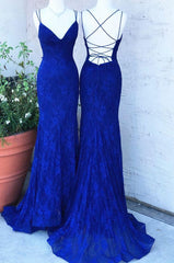 Elegant Mermaid Royal Blue Lace Long Corset Prom Dress, With Lace Up Back 2024 Long Corset Prom Dress outfits, Prom Dresse 2029