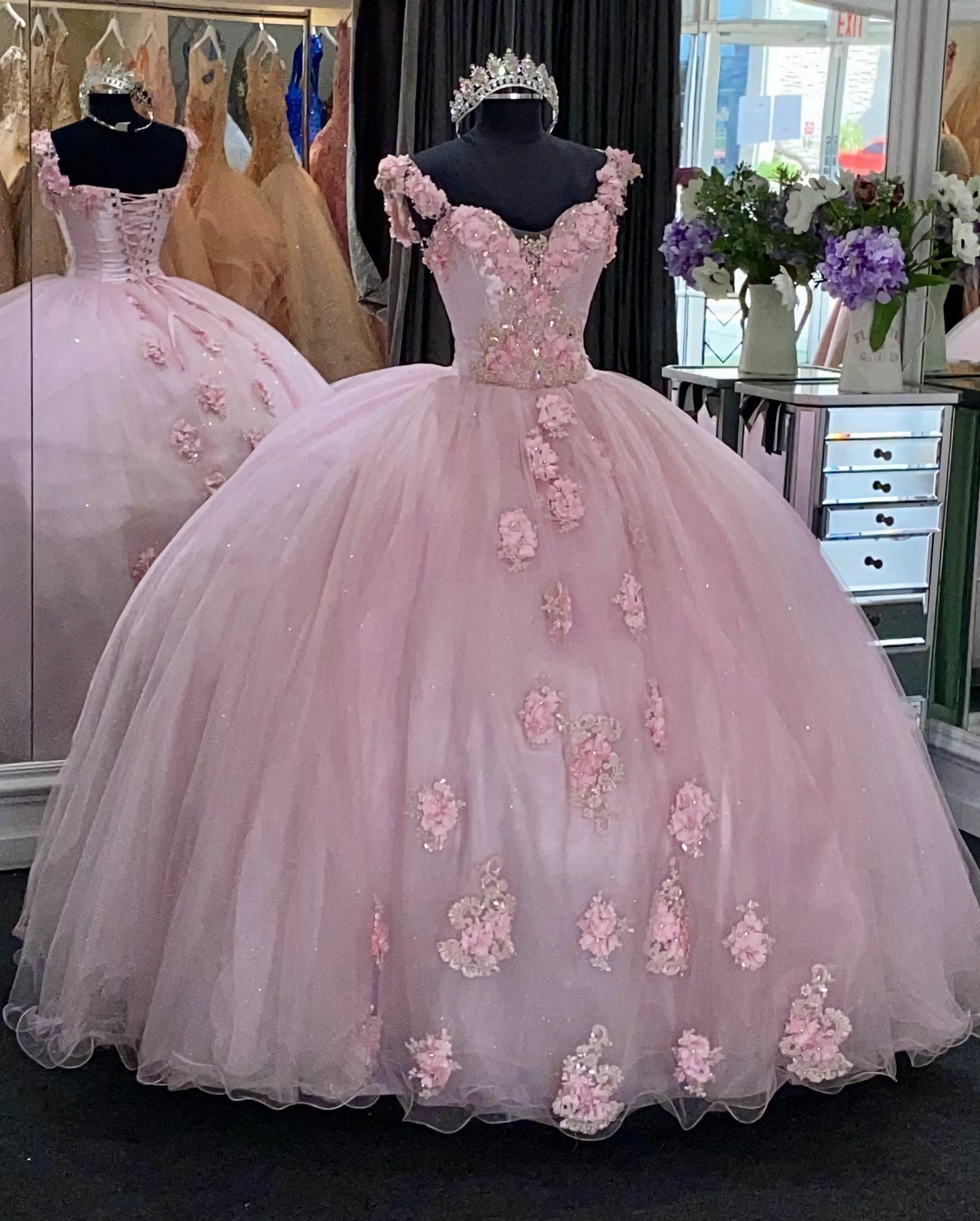 Elegant Long Corset Prom Dresses, Pink Evening Dress outfit, Evening Dress Dresses