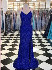 Trumpet Mermaid Royal Blue Long Corset Prom Dresses, Spaghetti Straps Beading Evening Gowns outfit, Homecoming Dress Tights