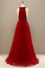 Red Pleated Long Chiffon Corset Prom Dress outfits, Prom Dress For Short Girl