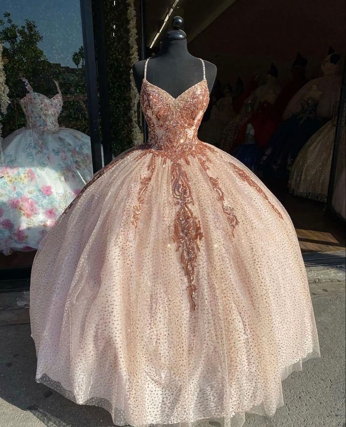 Long Corset Prom Dresses, Lace Appliques Sweet 16 Dresses outfit, Evening Dresses 90021