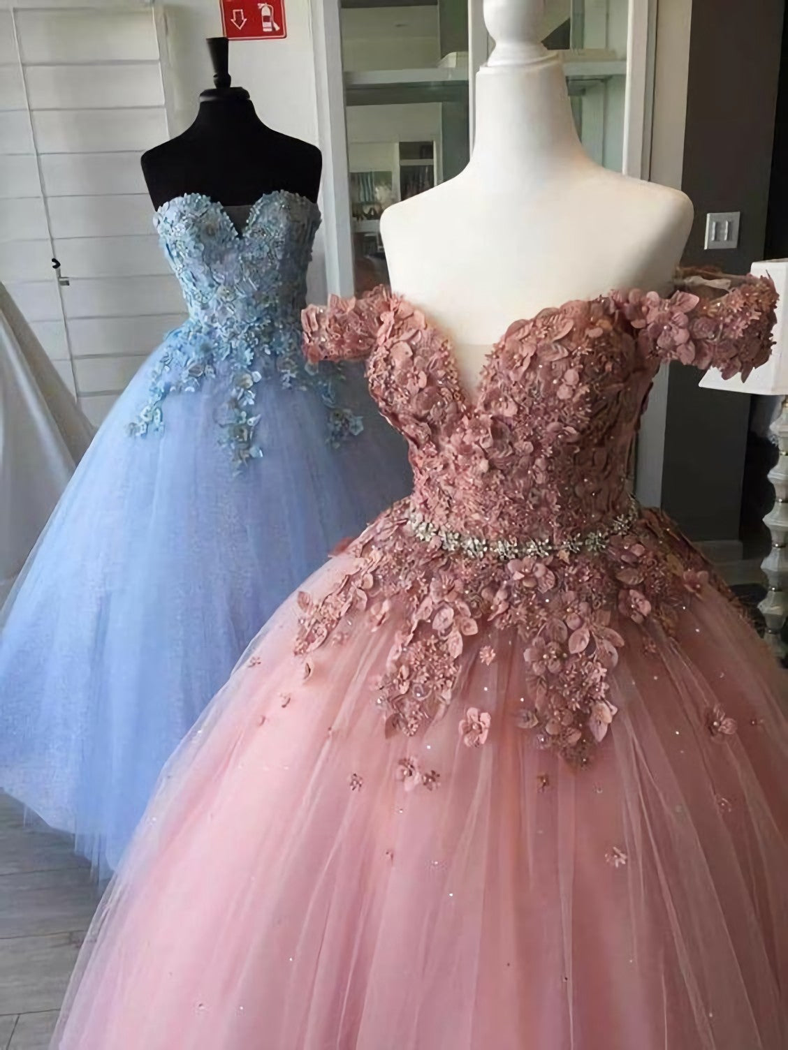 Ball Gown Long Corset Prom Dress, Beading Top Corset Formal Party Dress Outfits, Homecoming Dress Style