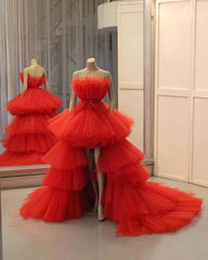 Red Corset Ball Gown Long Corset Prom Dress, Evening Dress outfit, Evening Dresses Gown